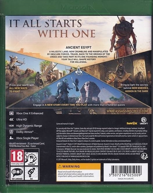 Assassins Creed Origins - Xbox One (A-Grade) (Genbrug)